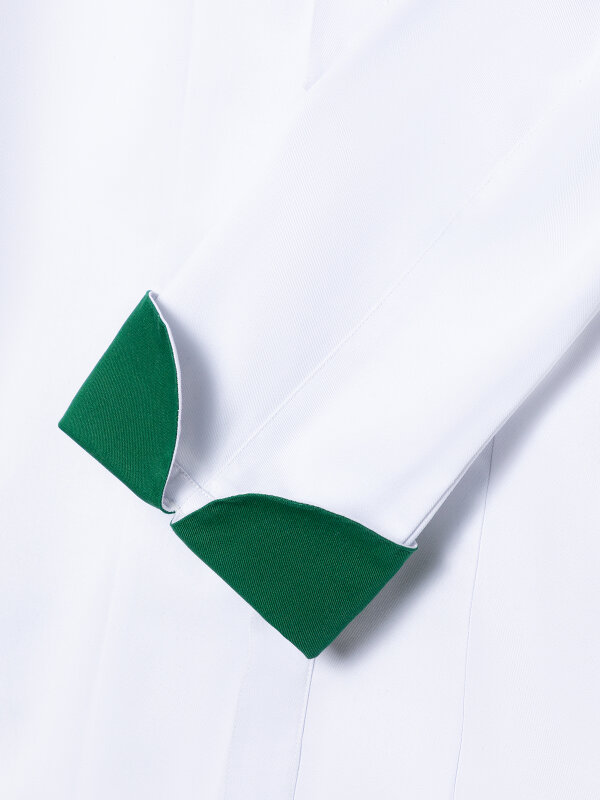 Chef Jacket longsleeve STROHE, white/ sea green M