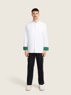 Chef Jacket longsleeve STROHE, white/ sea green M