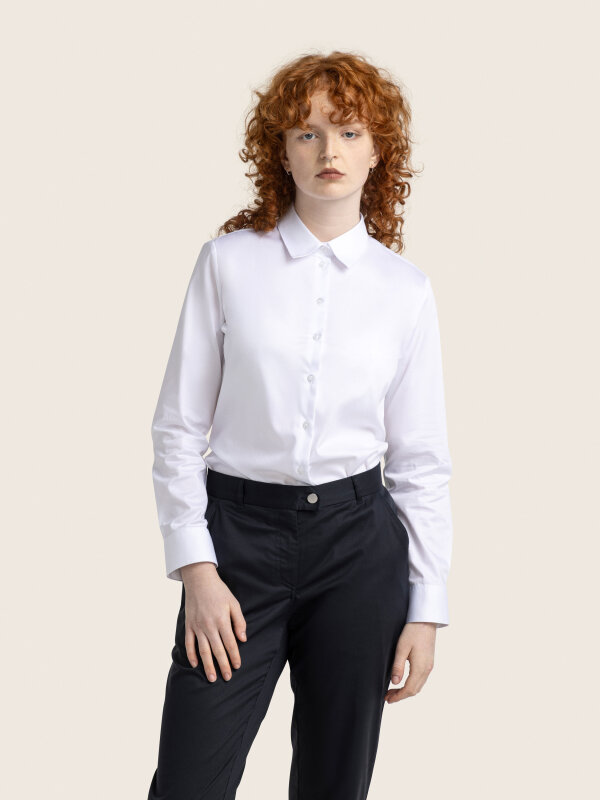 Blouse LUZERN shirt collar, white M