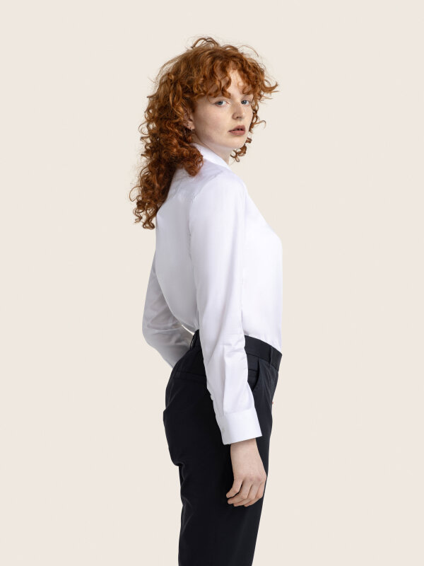 Blouse LUZERN shirt collar, white M