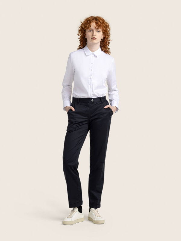 Blouse LUZERN shirt collar, white M