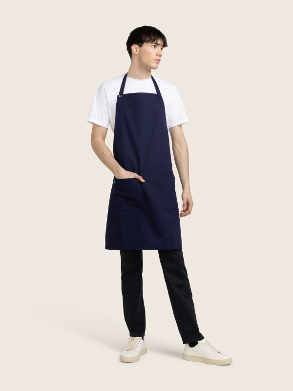 long bib apron, PIKE, navy